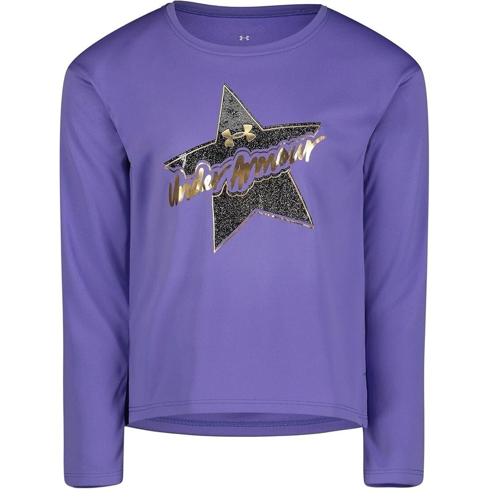 Under Armour Girls Long Sleeve Shirt 3T Purple Star NWT